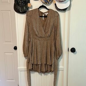 Elegant Brown Cheetah Print Women's dress